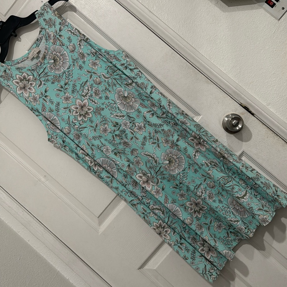 Brand new LOFT Dress Serene Blue and White Sleeveless Size XL
